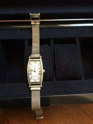 Rare Ecclissi 686 Sterling Silver Oblong Face Mesh Band Women’s Watch