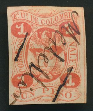 RARE COLOMBIA STAMPS 1866 1p,  5p,  10p,  SG 48/50,  Sc 49/52,  GROUP VFU 3