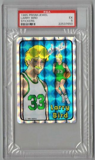 1985 Prism Jewel Sticker Larry Bird (hof) Psa 5 Ex,  Rare,  Buy It Nows Daily