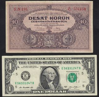 1927 10 Korun Czechoslovakia Rare Vintage Paper Money Banknote Currency P 10a VF 2