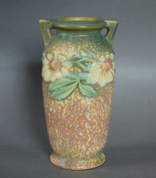 Rare Roseville Dahlrose 363 - 6 " Art Pottery 6 1/4 " Vase W/ Foil Label - Perfect