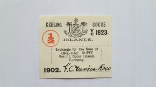 1/2 Rupie From Keeling And Cocos Islands Pick S125 Rare