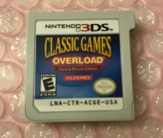 Rare Classic Games Overload Card & Puzzle Edition (nintendo 3ds,  2012) 3ds Xl