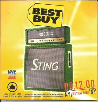 The Police Sting Live Central Park 09/12/00 Rare Best Buy Promo Cd Rom Usa