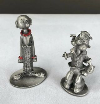 Vintage Spoontiques Popeye And Olive Oil Pewter Figurines 1980 Rare Kfs