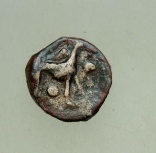Punic Domain Carthage Uncertain B.  C.  Ae15mm 4,  4g Tanit Horse " Pellets Very Rare