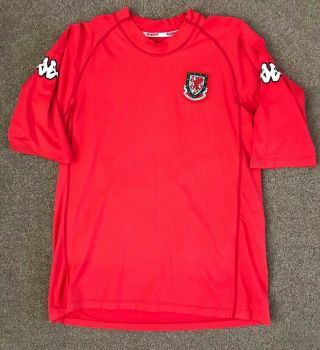 Rare Vintage Wales Welsh Cymru Football Kappa Home Shirt L Large
