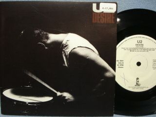 U2 Rare Radio Promo 45 & Gatefold Picture Sleeve / Desire / 1988 Island