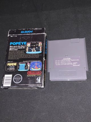Popeye Complete CIB Nintendo 1985 RARE Unpunched Hangtab NES Black Box 2