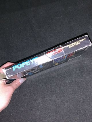 Popeye Complete CIB Nintendo 1985 RARE Unpunched Hangtab NES Black Box 4