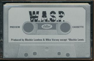 W.  A.  S.  P.  Self Titled Rare Promo Advance Cassette 