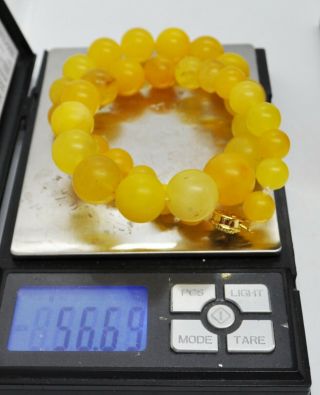 56.  69gr Rare Baltic Amber Necklace Egg Yolk Graduated Natural Beads 8