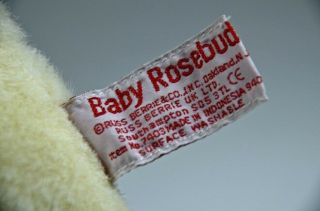 Russ Berrie Baby Rosebud Rare Plush Teddy Bear Holding Rose 7403 EUC with Tags 4