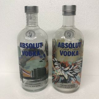 Absolut Vodka Blank Edition - Set Of Two Empty Bottles Exclusive And Rare