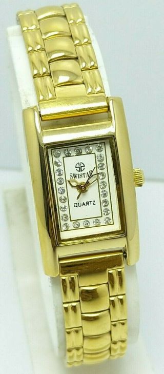 Rare Vintage Swistar Quartz White Dial Wrist Watch For Women 