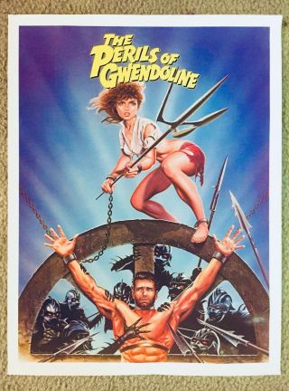 The Perils Of Gwendolyne,  Movie Poster,  Dave Stevens Art,  Rare,  19 X 25”,  1984
