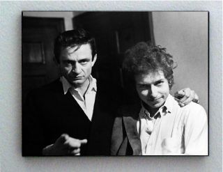 Rare Framed Johnny Cash With Bob Dylan Vintage Photo.  Jumbo Giclée Print