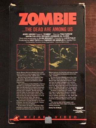 Zombie VHS Big Box Rare Horror Gore Lucio Fulci Wizard Video The Gates Of Hell 2