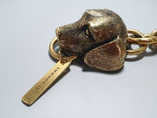Burberry London Brass Dog Bag Charm Key Chain - RARE 2