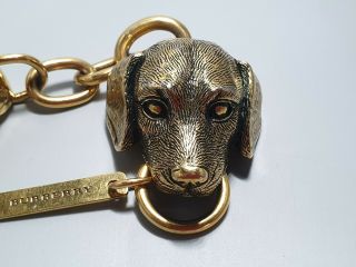 Burberry London Brass Dog Bag Charm Key Chain - RARE 3