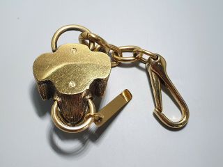 Burberry London Brass Dog Bag Charm Key Chain - RARE 4