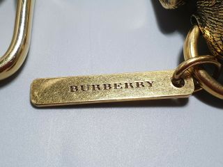 Burberry London Brass Dog Bag Charm Key Chain - RARE 7