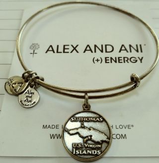 Alex And Ani St.  Thomas Russian Silver Color Expandable Bracelet Retired Rare ❤️