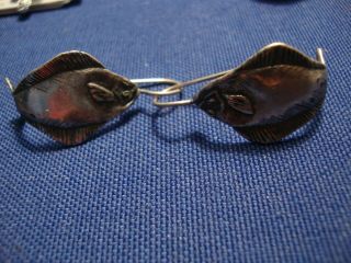 Grandmas Very Rare Fish Sterling Silver Old Pawn Earrings