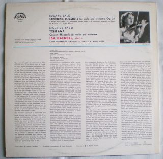 Ida Haendel - violin,  Lalo,  Ravel,  Ancerl,  Supraphon Stereo,  rare LP 4