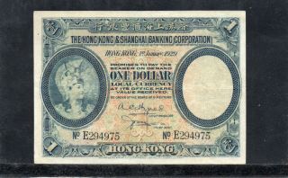 Hsbc One Dollar In 1929,  Rare