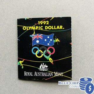 1992 $1 Barcelona Olympic Games Coin In Folder Rare