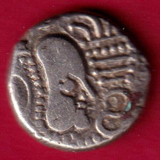 Ancient India - Gadhaya Dynasty - Kings Portrait - Rare Silver Coin Bc14
