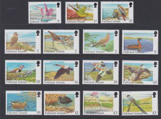 Falkland Is 1998 Rare Visiting Birds Set Sg804 - 818 Inc.  Booklet Stamps Mnh