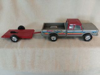 Vintage Nylint Race Team Pickup Truck - Rare And Trailer