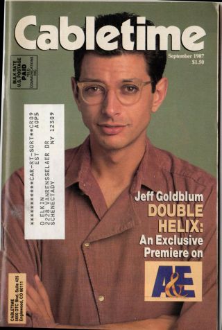 Cabletime Tv Guide,  September,  1987,  " Double Helix ",  Jeff Goldblum,  Very Rare,  Fs