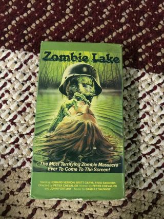 Zombie Lake Horror Sov Slasher Rare Oop Vhs Big Box Slip