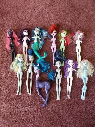 12 Monster High Ever After High Doll Bodies Naked / No Arms Great For Ooak Rare