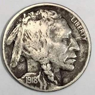 1918 - D Buffalo Nickel Coin Rare Date