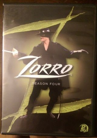 Zorro The Fourth Season 4 Four Dvd Out Of Print Rare 2 - Disc Set Oop