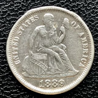 1889 Seated Liberty Dime 5c Xf - Au Det.  Rare 17289