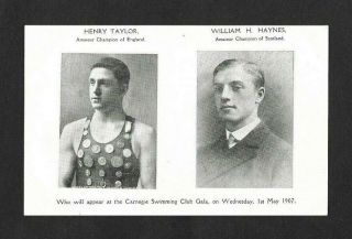 Rare 1907 Postcard: Henry Taylor Gb Triple Gold Medalist 1908 Olympics