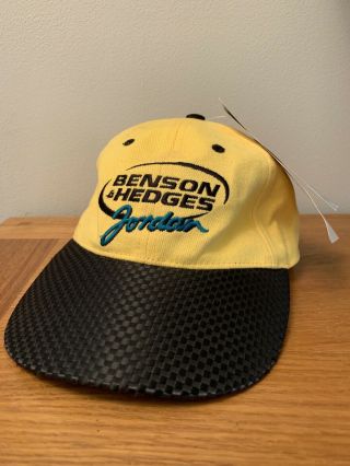 Rare Old Vintage Benson & Hedges Jordan F1 Base Ball Cap Hat Nwt Chequered