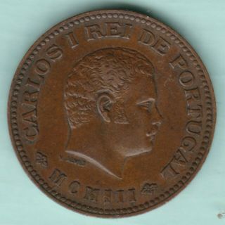 Portugese India Goa - Carlos I - 1/4 Tanga - Ex Rare Coin