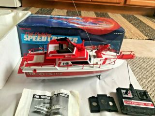 Rare Vintage Radio Shack Rc Boat W Box - Fire Fighting Speed Racer - Complete