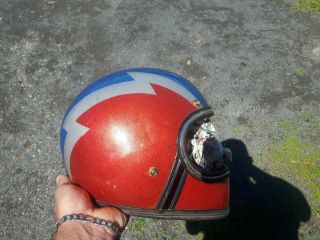Vintage Snowmobile Motorcycle Rare Star And Stripe Full Face