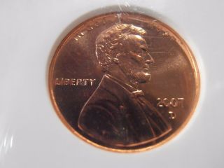 2007 D BU Lincoln Cent,  Rare PROOF LIKE coin,  NGC MS65 RD PL 4