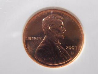 2007 D BU Lincoln Cent,  Rare PROOF LIKE coin,  NGC MS65 RD PL 6
