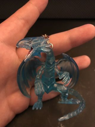 Yu - Gi - Oh Figure Hanger Keychain Series 1 Blue Eyes White Dragon - Rare Clear One