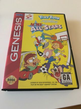 Tiny Toon Acme All - Stars - Sega Genesis Game Complete Rare All Stars 1 - 4 Players