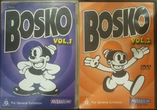 Bosko Vol.  1 & 2 Rare Dvd Max Fleischer Cartoon Volume One Two Cult Animation